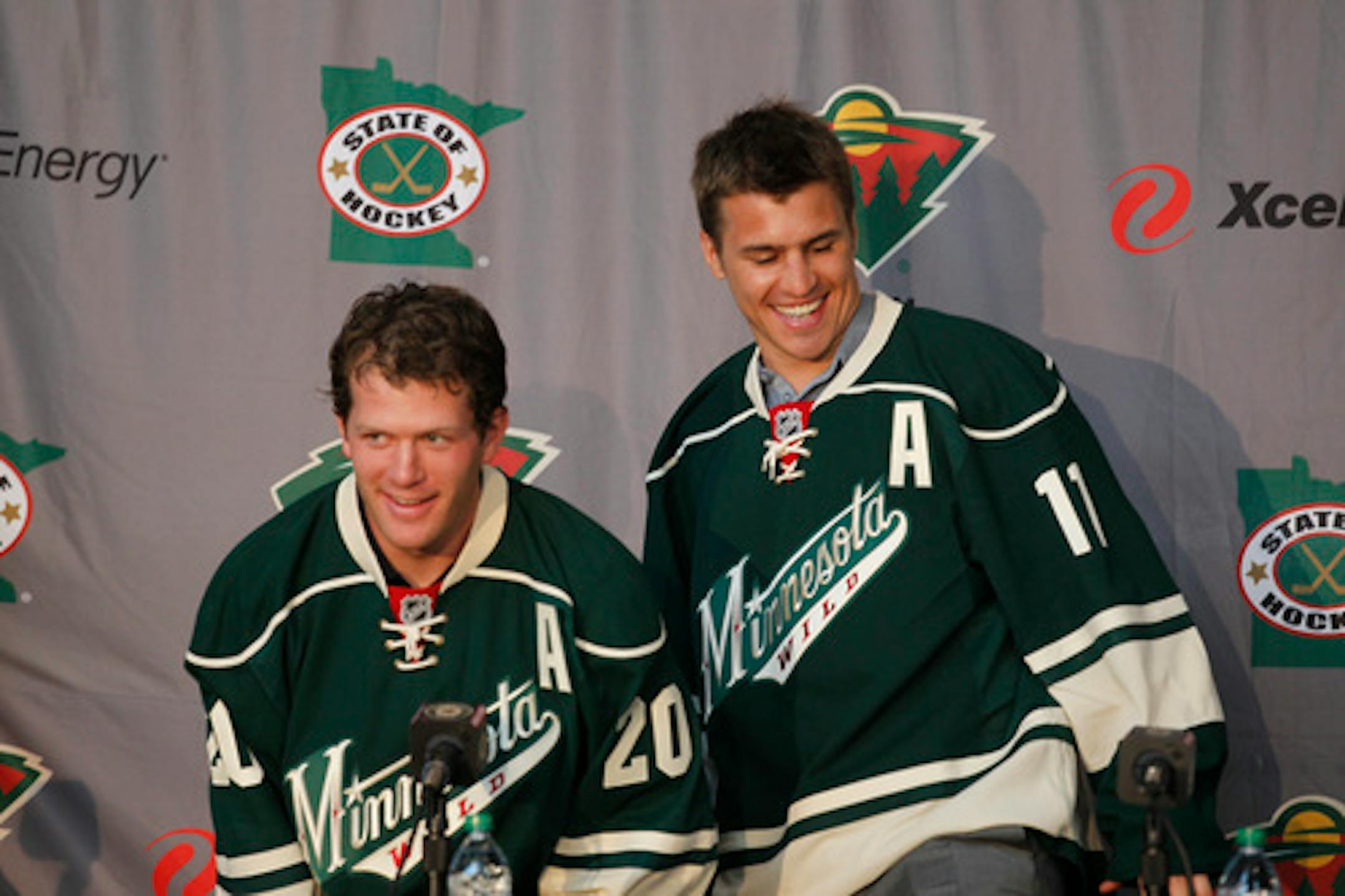 The Minnesota Wild will introduce Ryan Suter left Zach Parise to the media at a press conference Monday July  09, 2012 in St. Paul, MN. ] Jerry Holt/ STAR TRIBUNE.COM)