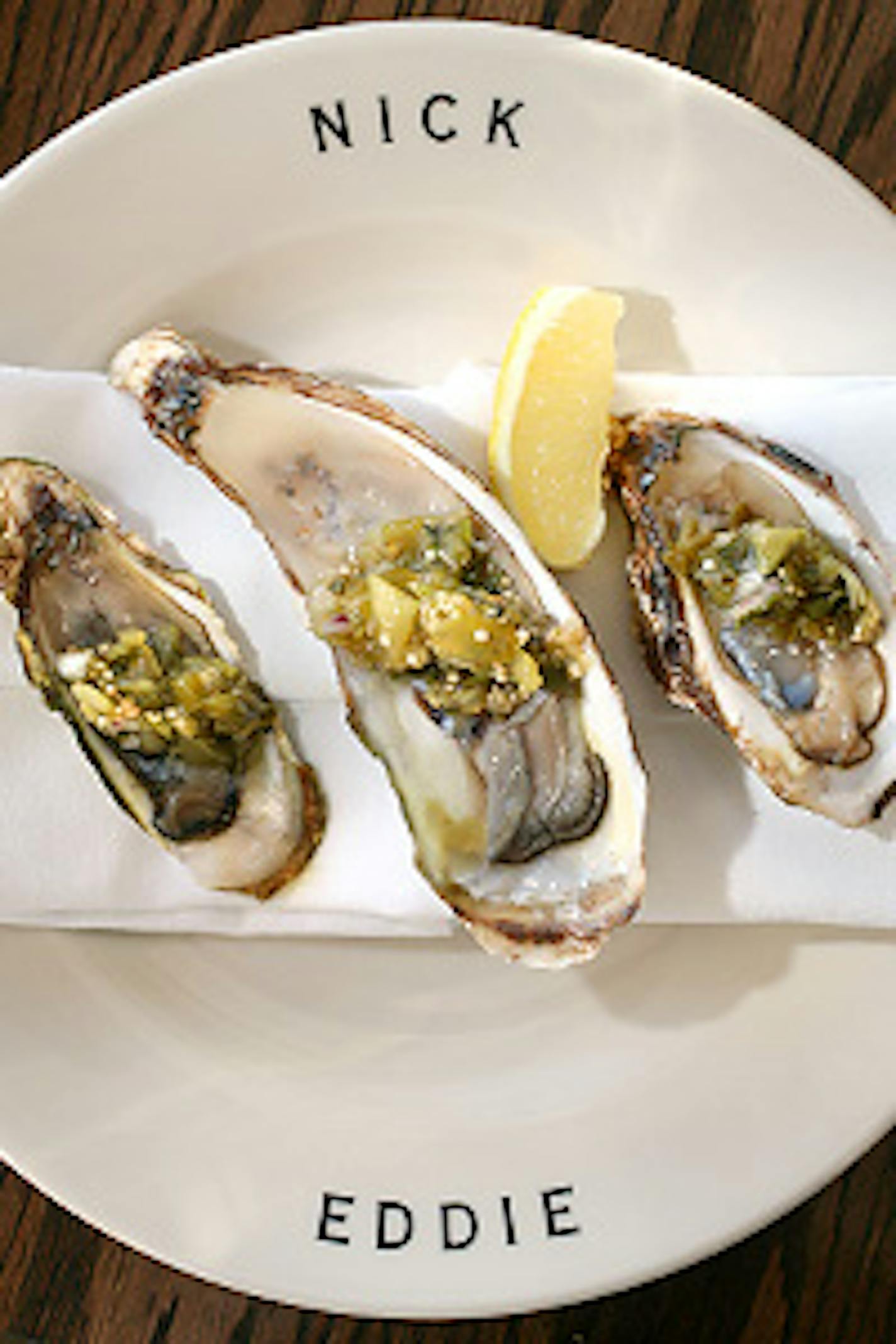 Grilled oysters appetizer.