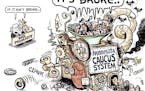 Sack cartoon: Minnesota caucus system