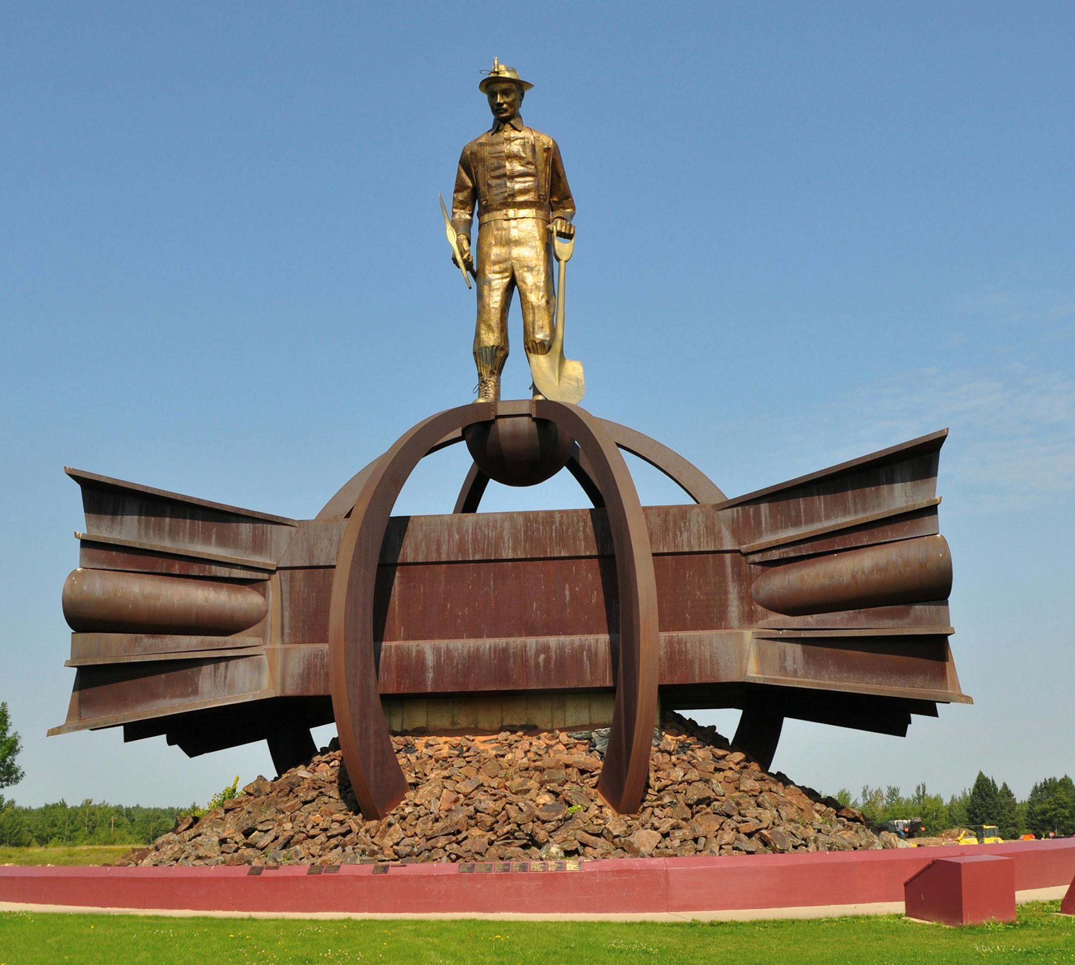 Barbara La Valleur, Edina
The 36-foot-tall Iron Man statue of a miner atop a structure representing the &#xec;Emergence of Man Through Steel&#xee; near Chisholm, Minn. Based on an 1880s miner, Iron Man was dedicated in 1987 to the Mesabi, Vermilion, Cuyuna and Gogebic iron ranges.