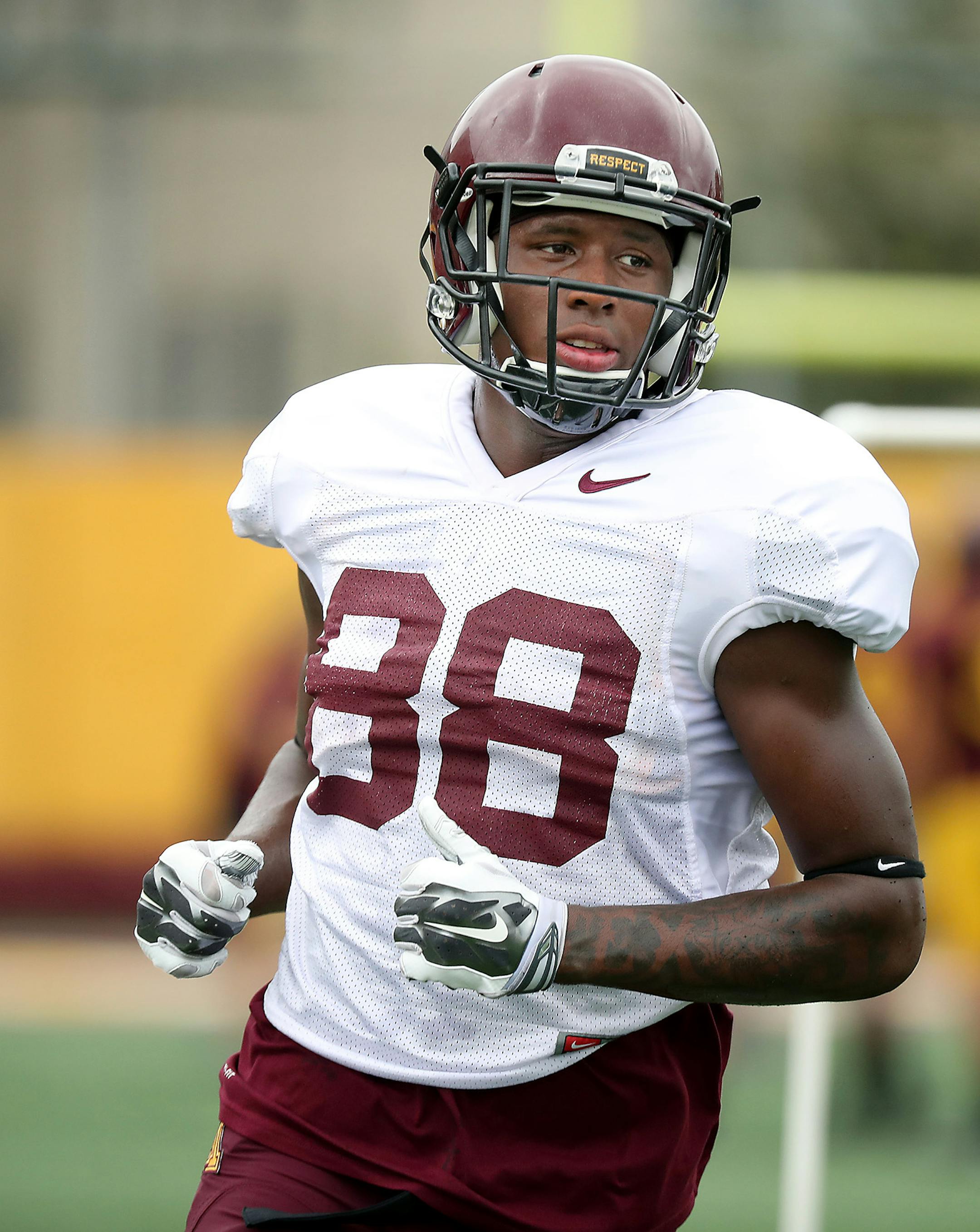 Minnesota Gophers wide receiver Rashad Still practiced Tuesday, August 9, 2016 at Bierman Field at the U of M in Minneapolis, MN. ] (ELIZABETH FLORES/STAR TRIBUNE) ELIZABETH FLORES • eflores@startribune.com