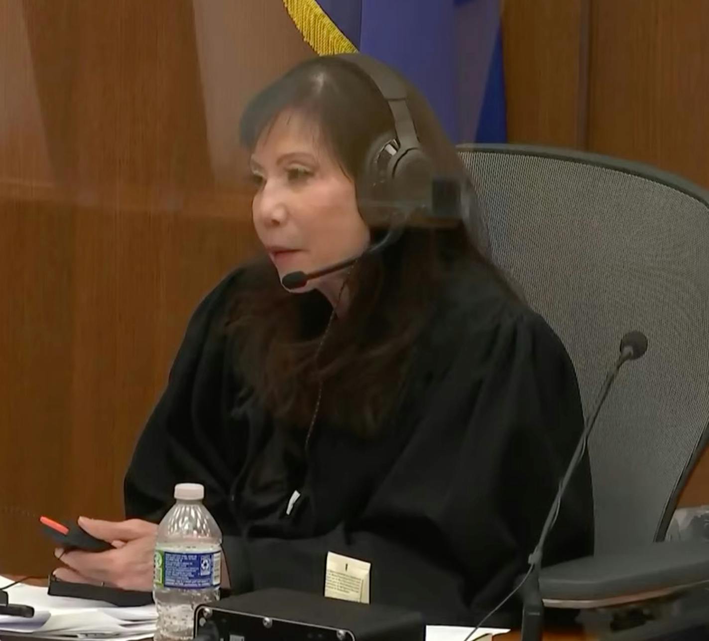 In this screen grab from video, Judge Regina Chu presides from the bench during the manslaughter trial of former Brooklyn Center police officer Kimberly Potter in the shooting death of Daunte Wright during jury selection Thursday, Dec. 1, 2021 at the Hennepin County Courthouse in Minneapolis, Minn. (Court TV, Pool) ]