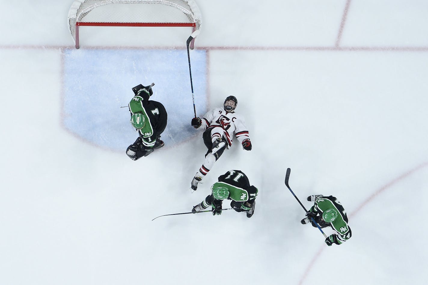 The boys' hockey game between Hill-Murray and Eden Prairie on March 7 was the last state championship game played before the COVID-19 pandemic shut down high school sports. Winter sports were approved Thursday to get started beginning in November.