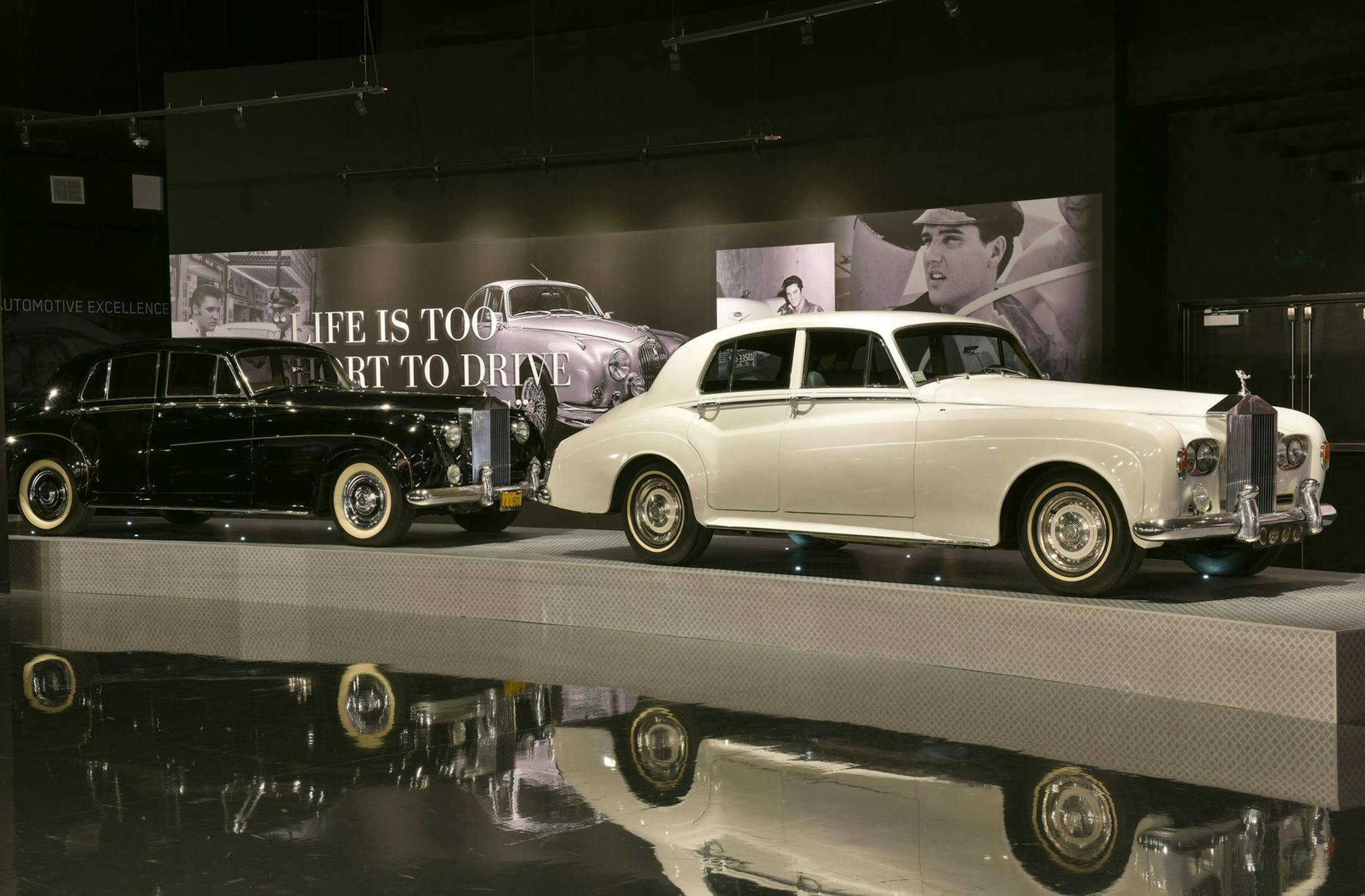 In the new Elvis Presley's Memphis, which opened in March, visitors can see exhibits of artifacts from Presley's life and career, such as this room devoted to some of his automobiles. (Elvis Presley's Memphis)