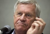 FILE - In this Sept. 2, 2014, file photo, Rep. Collin Peterson, D-Minn., listens to a question in Hot Springs, Ark. Prospects for Congress passing a n