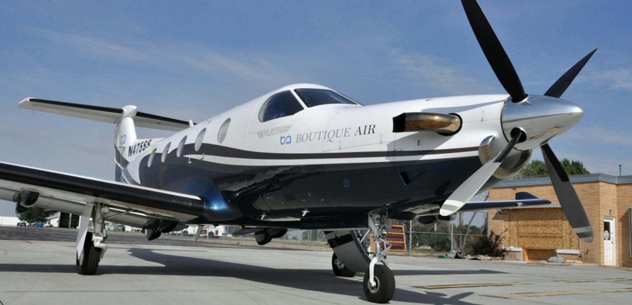 Pilatus PC-12 air craft flown by Boutique Air Source: Thief River Falls Regional Airport ORG XMIT: MIN1703100952300958