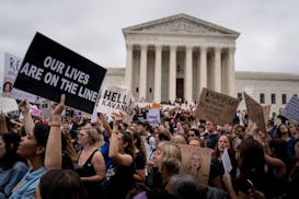 Demonstrators outside the Supreme Court building in Washington, Oct. 6, 2018. A deeply divided Senate was poised on Saturday to confirm Judge Brett Ka