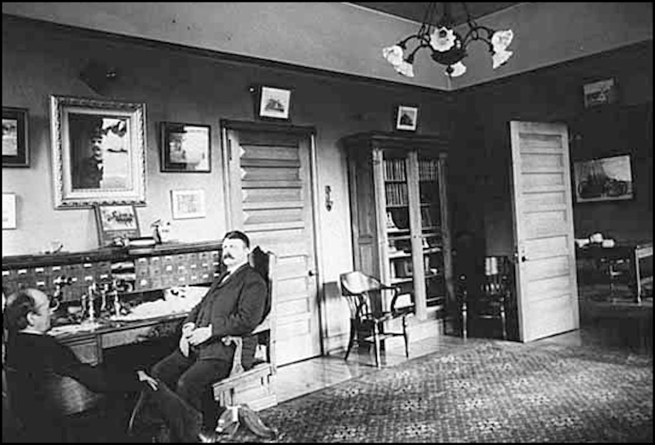 Minneapolis Fire Chief Canterbury in his office in about 1900
