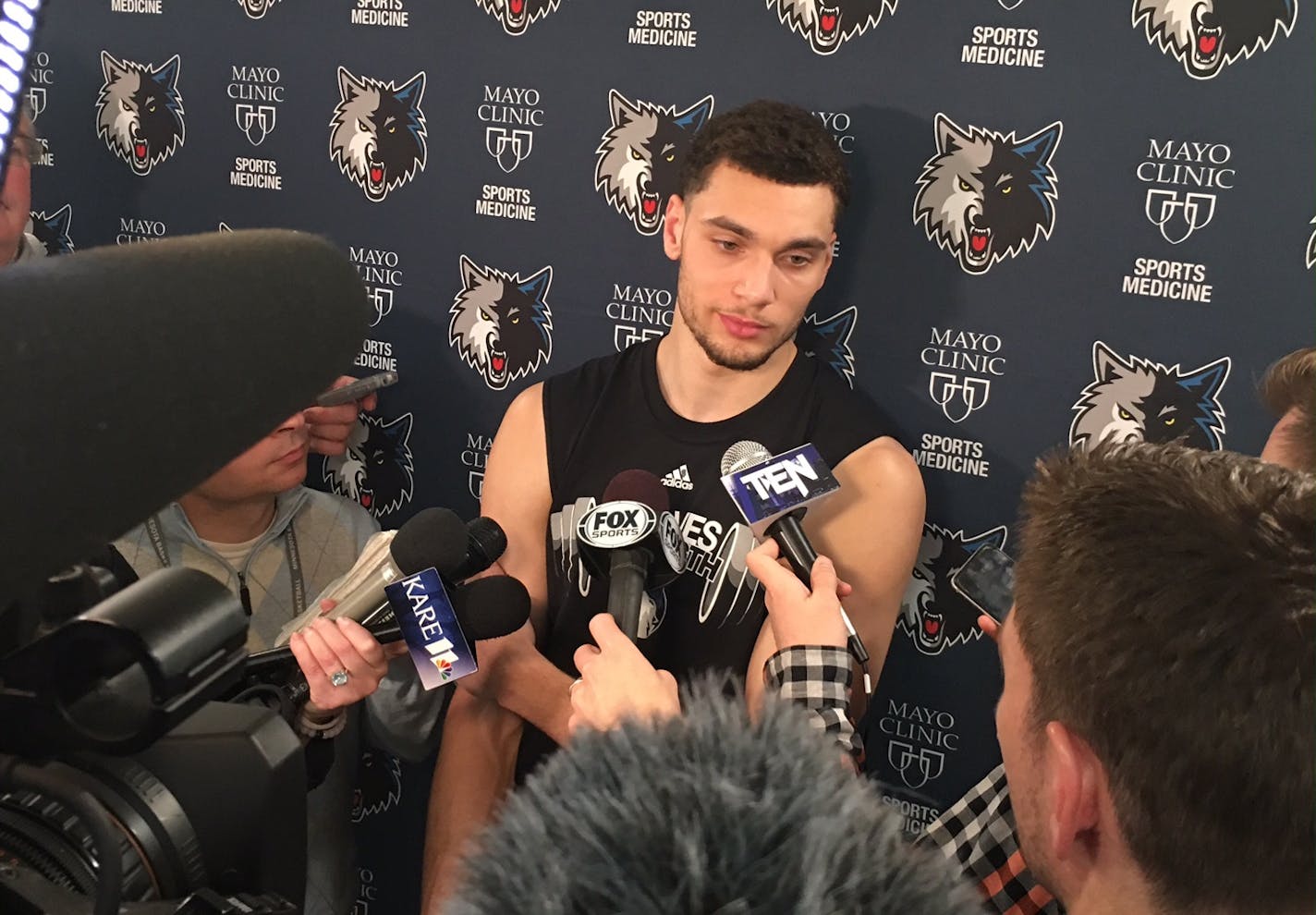 Zach La Vine talked with reporters Wednesday for the first time since his ACL surgery.