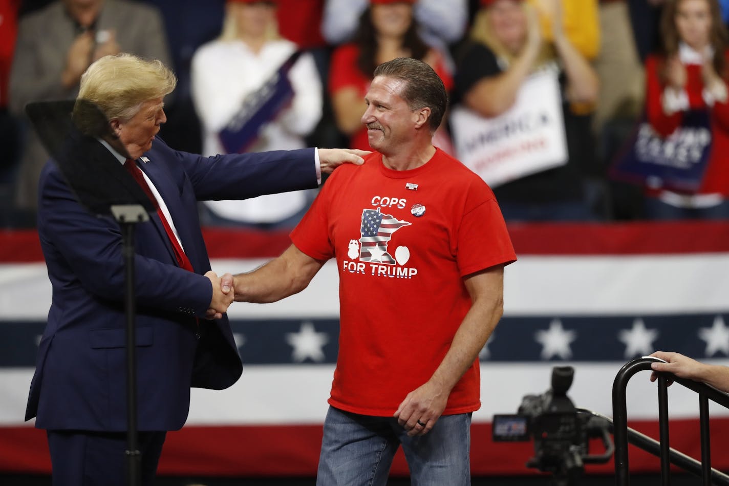 President Trump addressed his supporters including Cops for Trump led by Lt. Bob Kroll, president of the Police Officers Federation of Minneapolis.