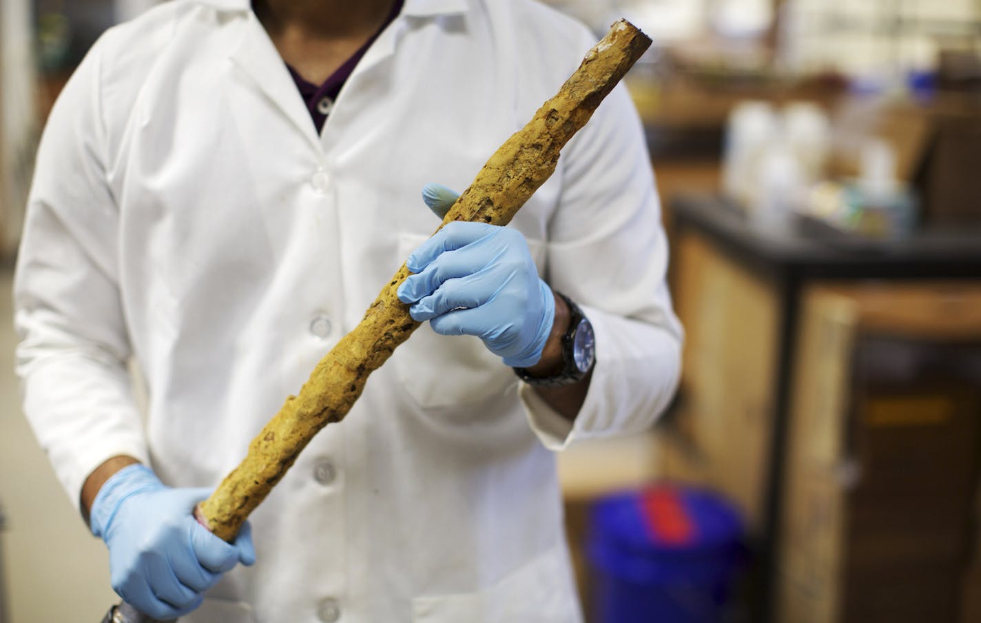 Siddhartha Roy, one of the Virginia Tech researchers who confirmed Flint&#x2019;s lead contamination crisis, holds a sample pipe at their lab on campus in Blacksburg, Va., Jan. 29, 2016. Though Flint residents understood the scope of the problem, the validation from this team of young scientists was still crucial, and many are now involved in the clean-up. (Travis Dove/The New York Times)