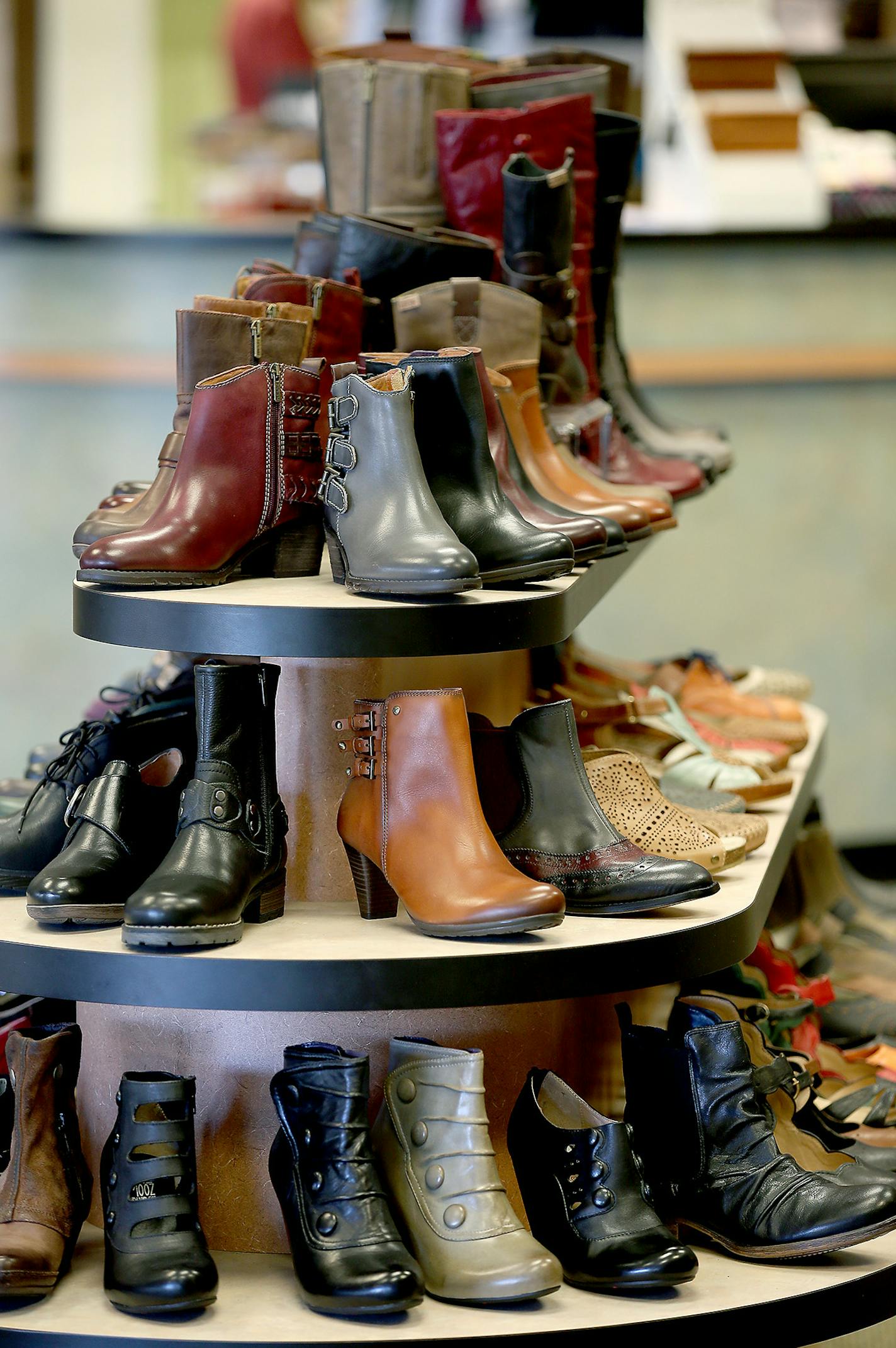 A vast selection of boots at Schuler Shoes, Wednesday, October 15, 2014 in St. Louis Park, MN. ] (ELIZABETH FLORES/STAR TRIBUNE) ELIZABETH FLORES &#x2022; eflores@startribune.com