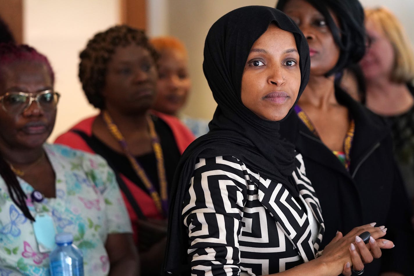 Rep. Ilhan Omar in New Hope in March.