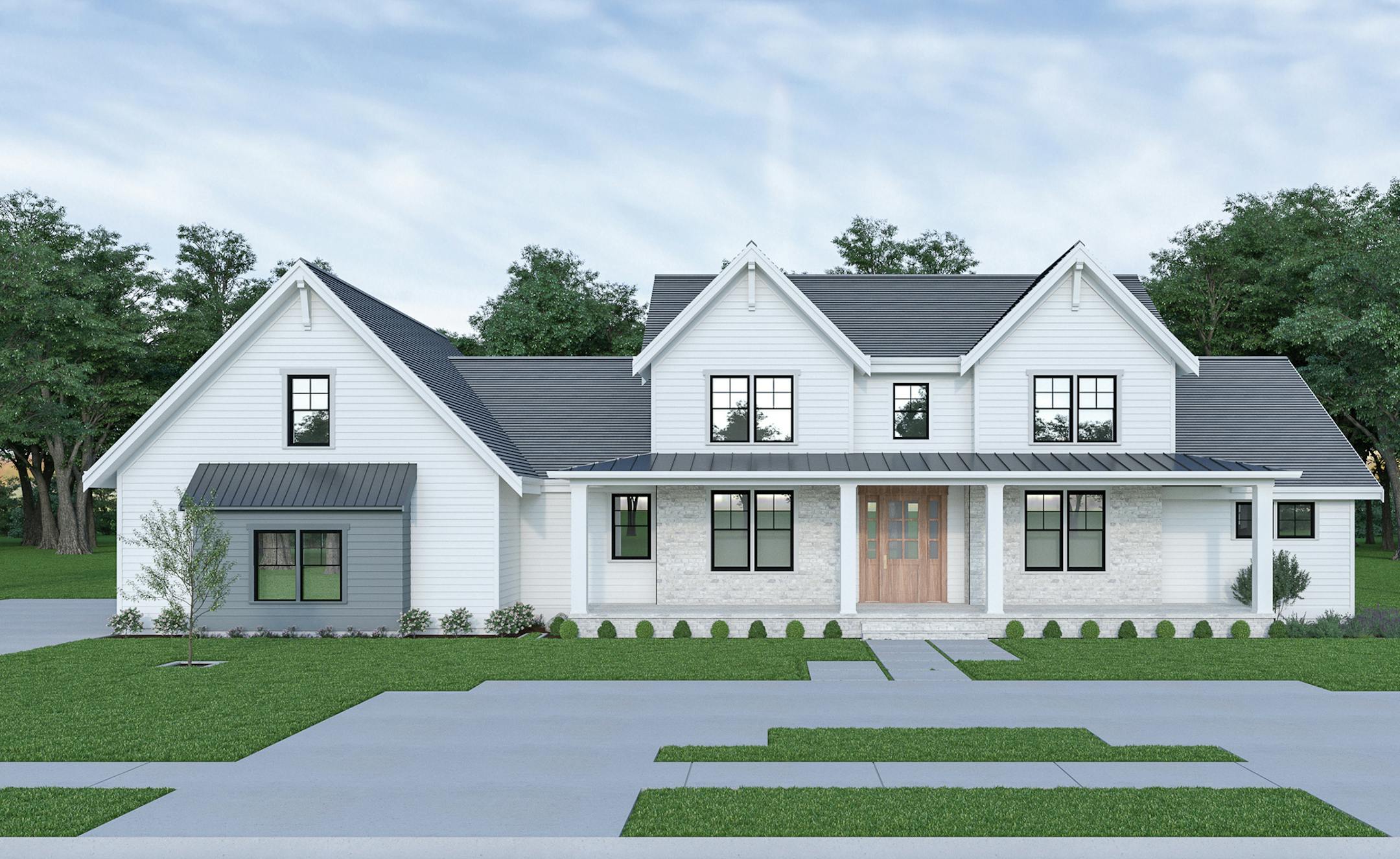 Farmhouse plan goes with the flow.