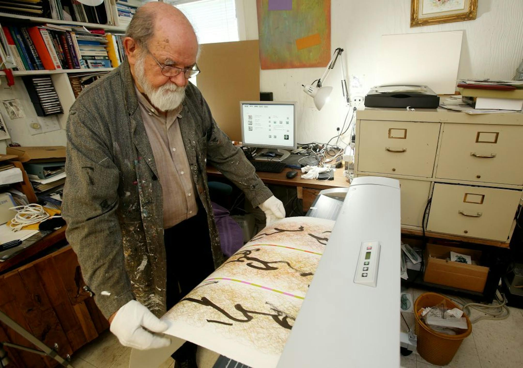 Former MCAD prof Roman Verostko, 85, is an internationally known pioneer in creative coding, generative and algorist art (which most of us call "computer art"), a one time Benedictine monk/priest in his South Minneapolis studio.