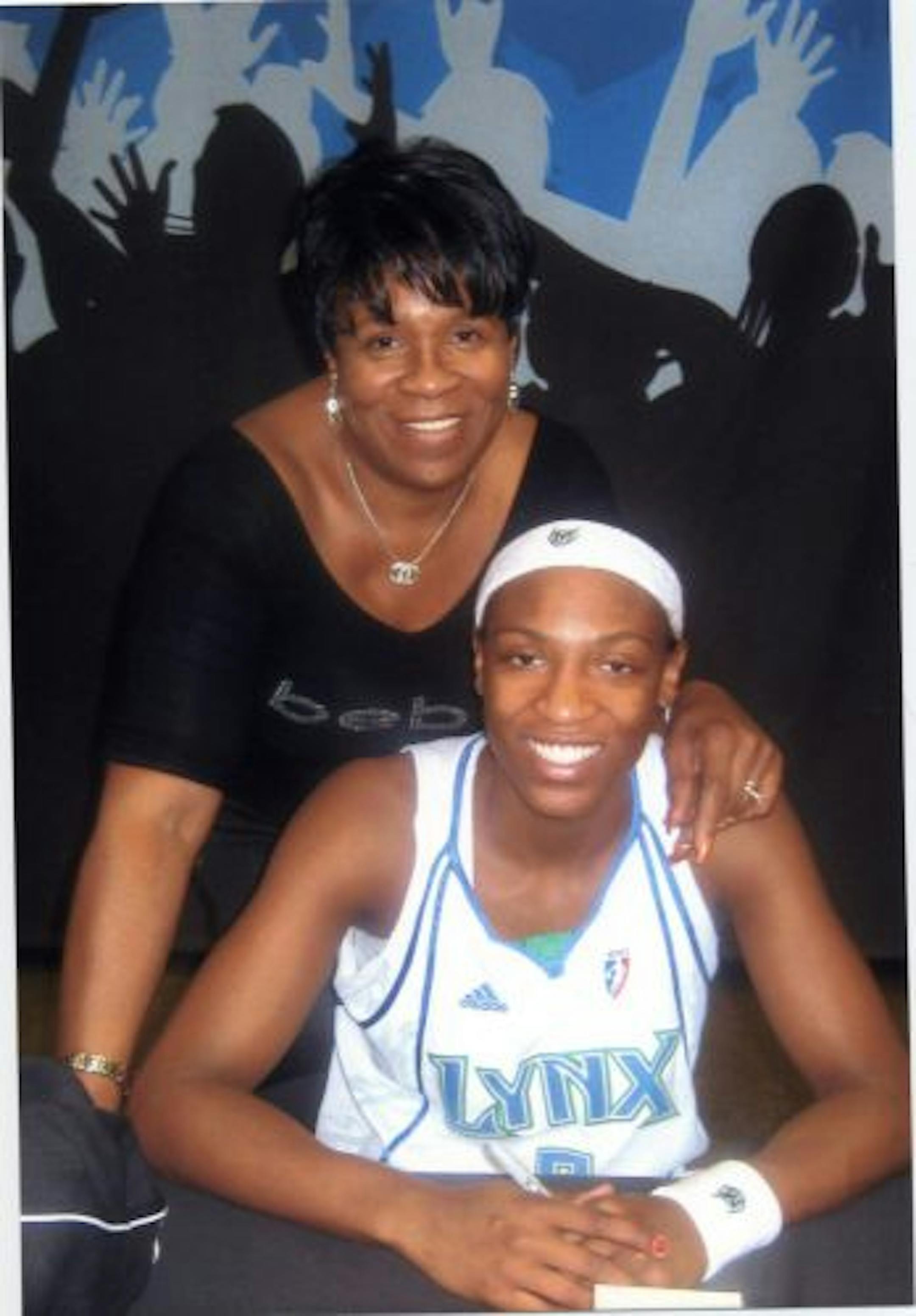 Lynx player Rashanda McCants and her mom, Brenda.