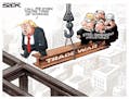 Sack cartoon: Trump's steely strategy