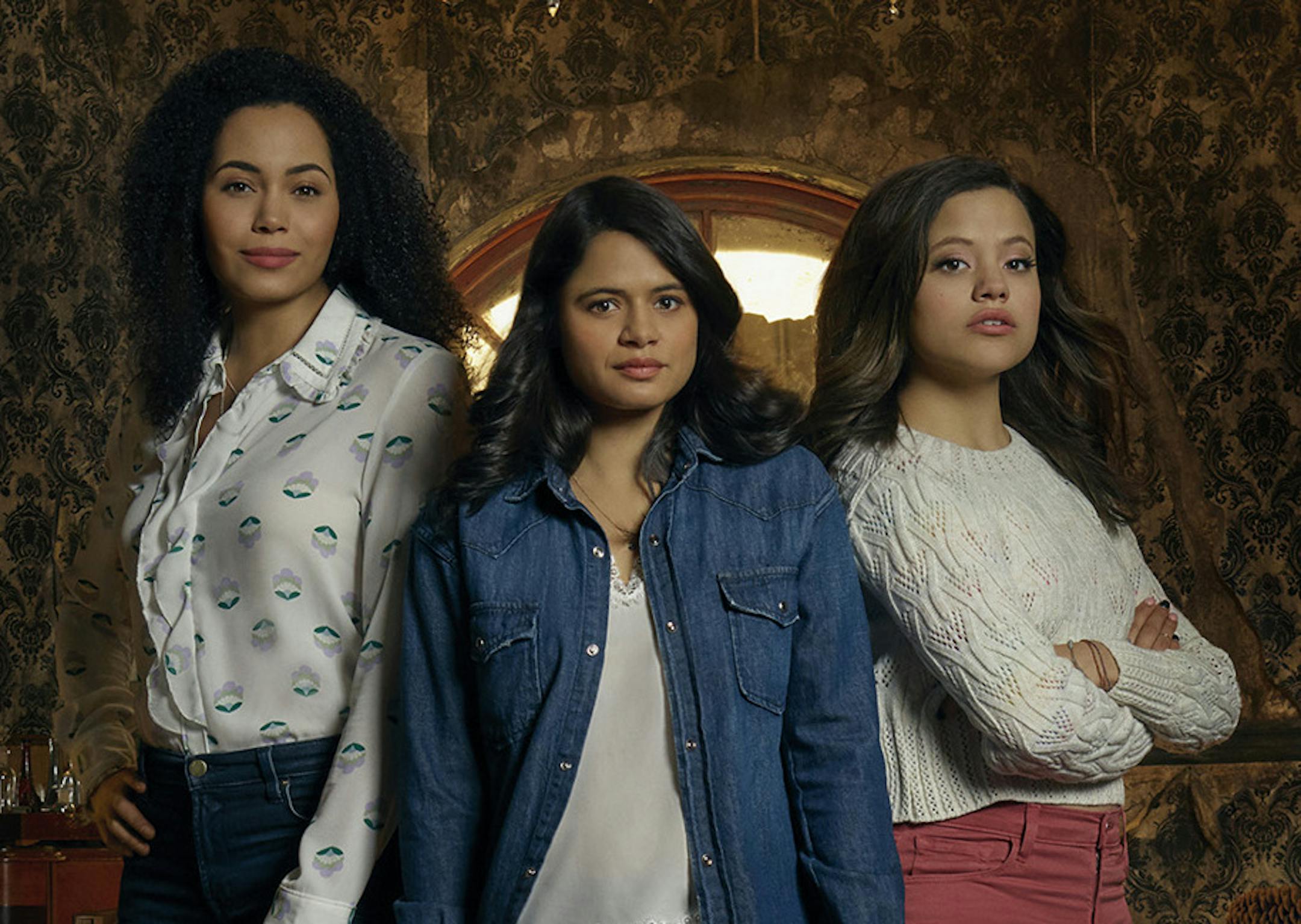 Madeleine Mantock as Macy Vaughn, Melonie Diaz as Mel Vera and Sarah Jeffery as Maggie Vera in "Charmed."
Photo: Jordon Nuttall/The CW