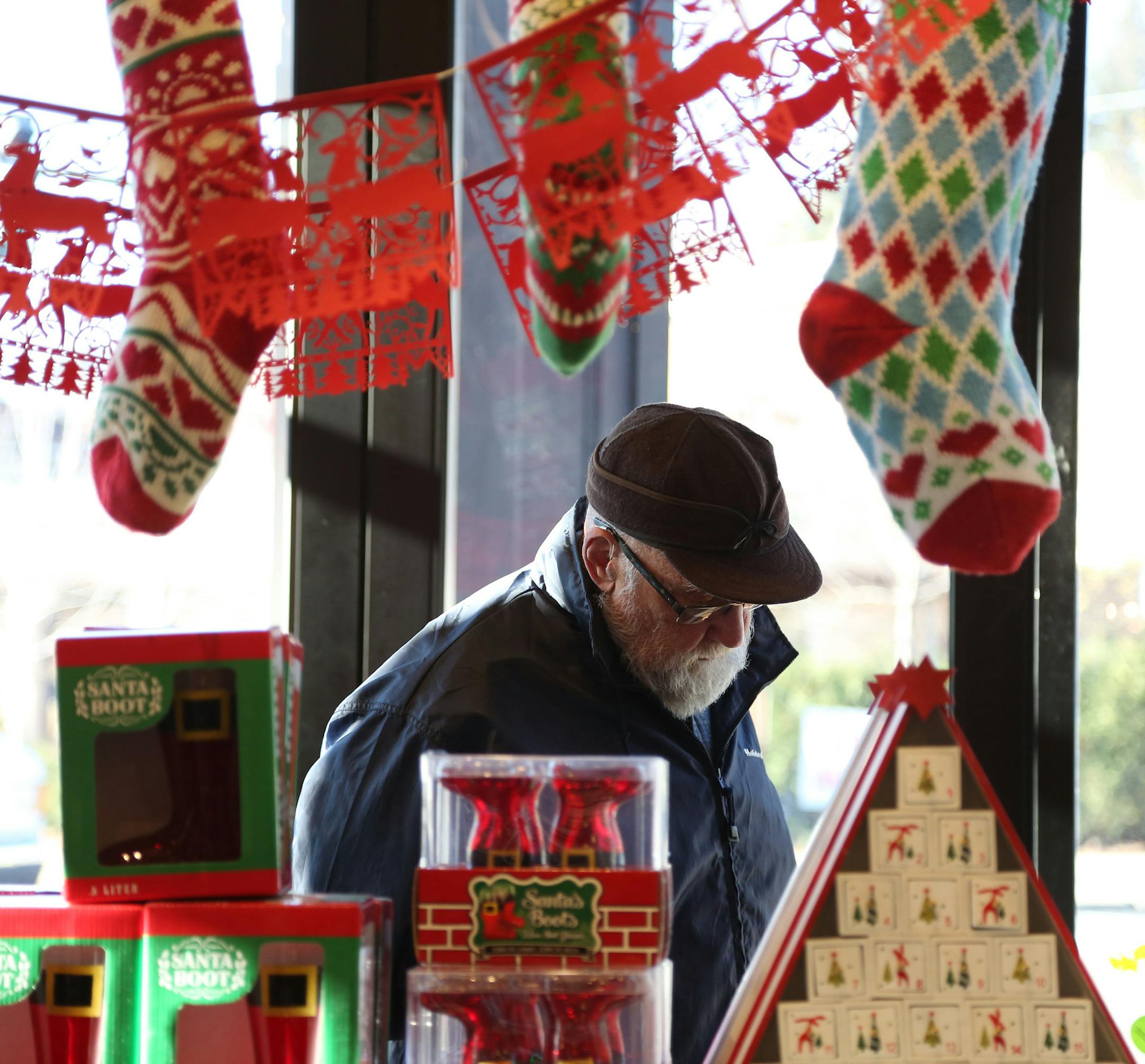 Raymond Splinter, of Madison Lake, took a look around at the holiday displays at Patina.
