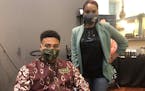 Marcus Owens of the African American Leadership Forum and the Black Business Support Collective, with Briana Cress of Gorgeous Looks Salon in Minneapo