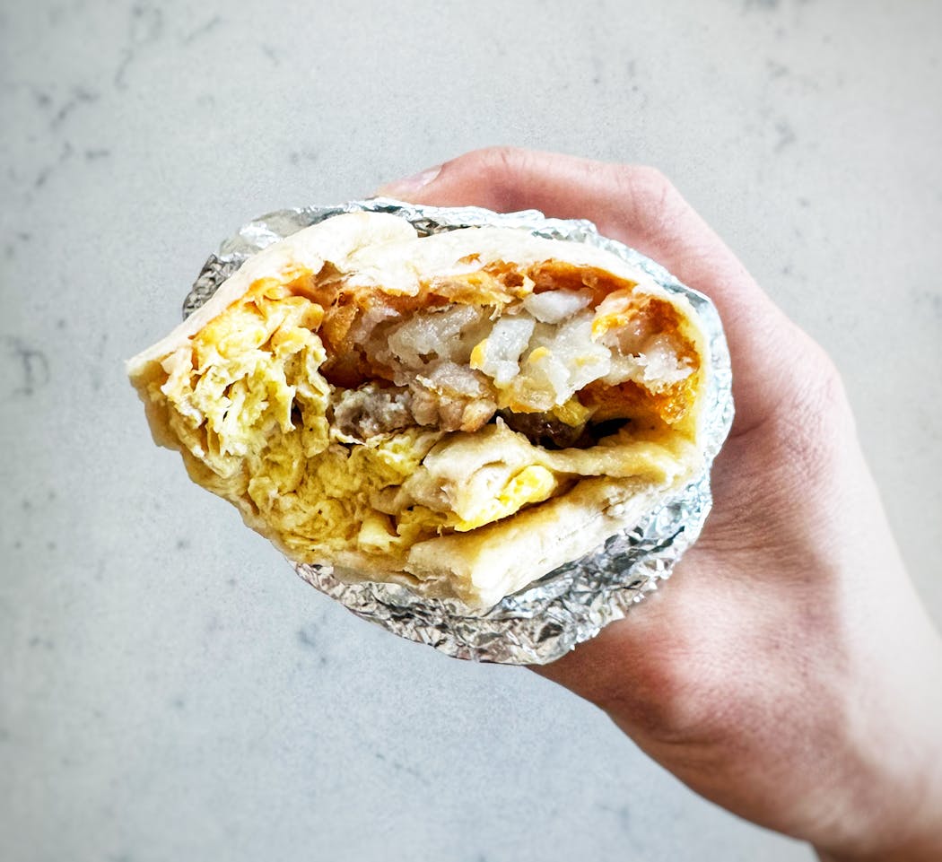 A breakfast burrito from Lito's Burritos in Richfield is 