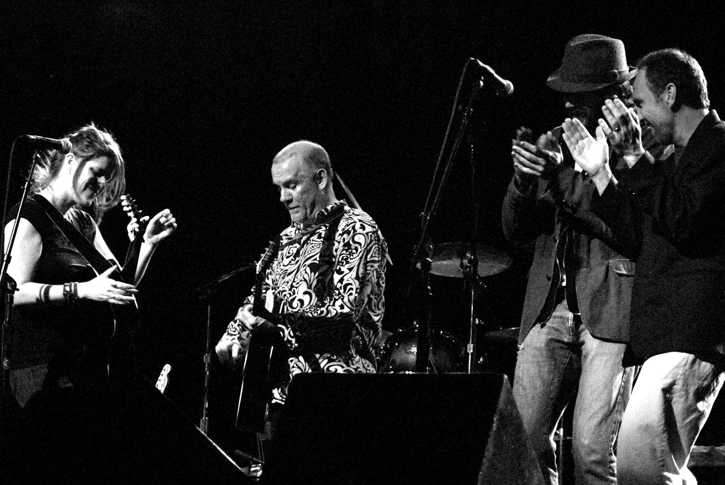 "It's definitely being a cover band to the max," says John Eller, second from left, with Molly Maher, Dave Campbell and Tim O'Reagan at last year's David Bowie tribute-slash-cat-shelter-benefit.