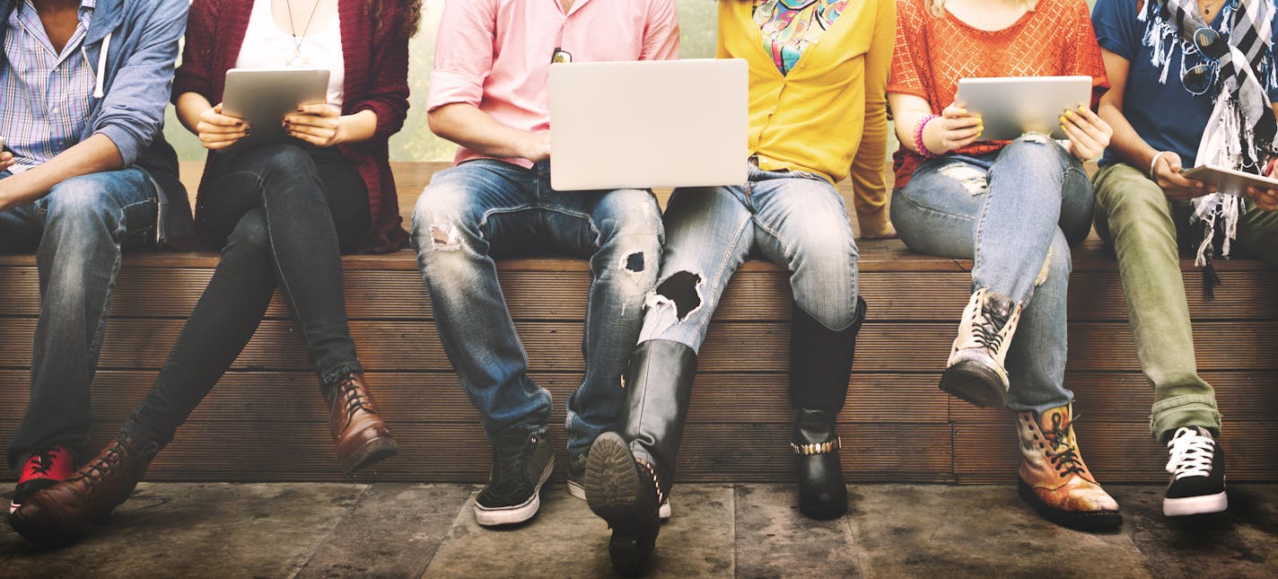 Students with computers