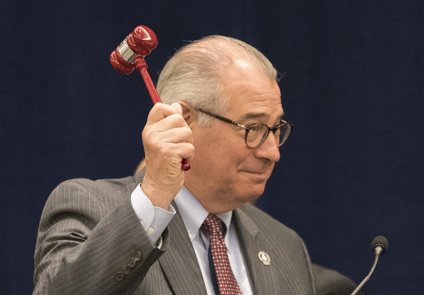 Hennepin Country Attorney Mike Freeman was elected president of the National District Attorney Association at the Hilton in Minneapolis, Minn., Monday, July, 17 2017. (Jerry Holt/Star Tribune via AP)