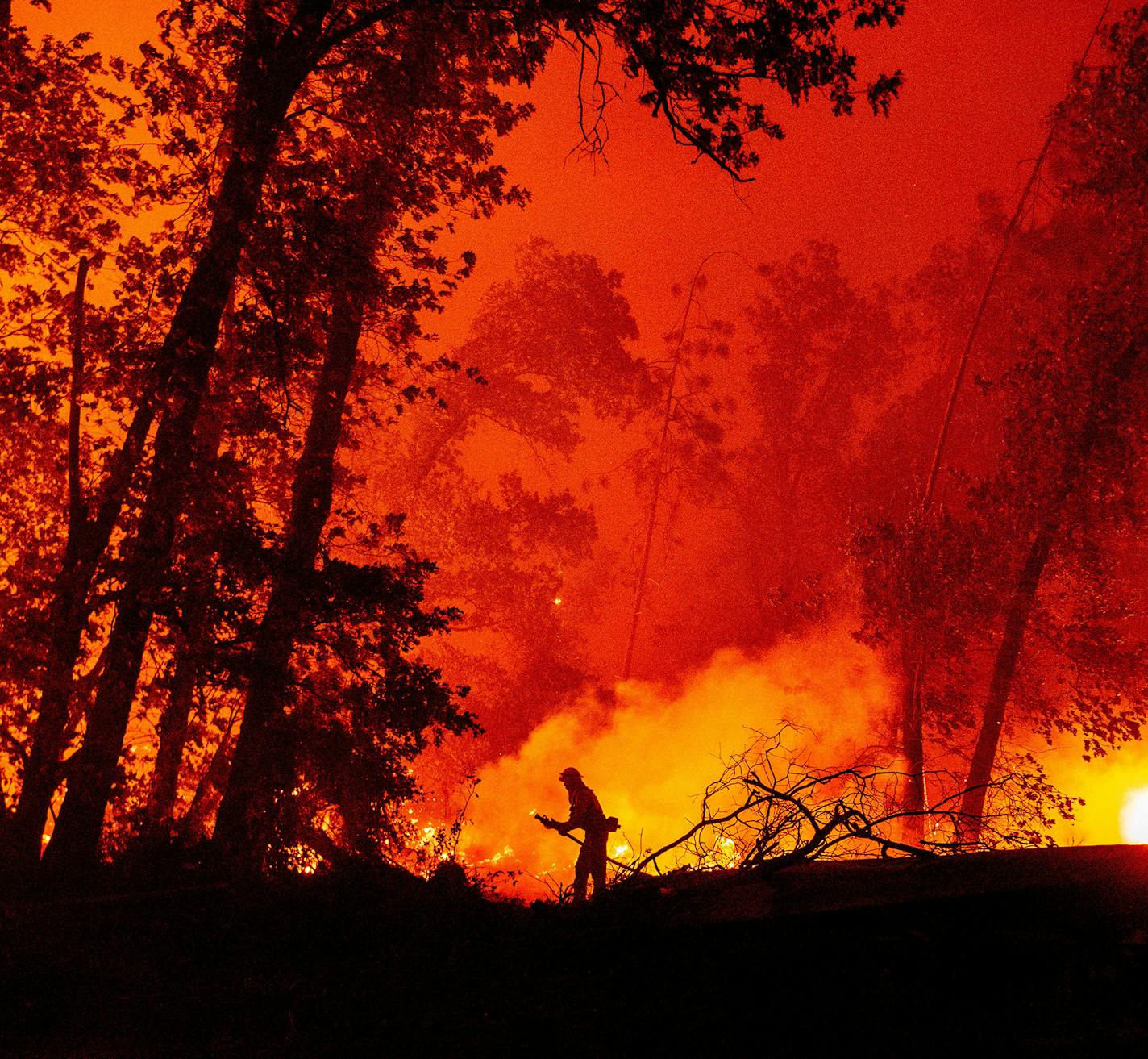 Flames pushed toward homes during the Creek Fire in California's Madera County earlier this month after fireworks at a gender reveal party triggered a wildfire.