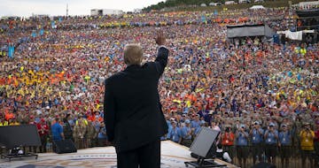 President Donald Trump at the Boy Scouts of America's 2017 National Scout Jamboree at the Summit Bechtel National Scout Reserve in Glen Jean, W.Va., J