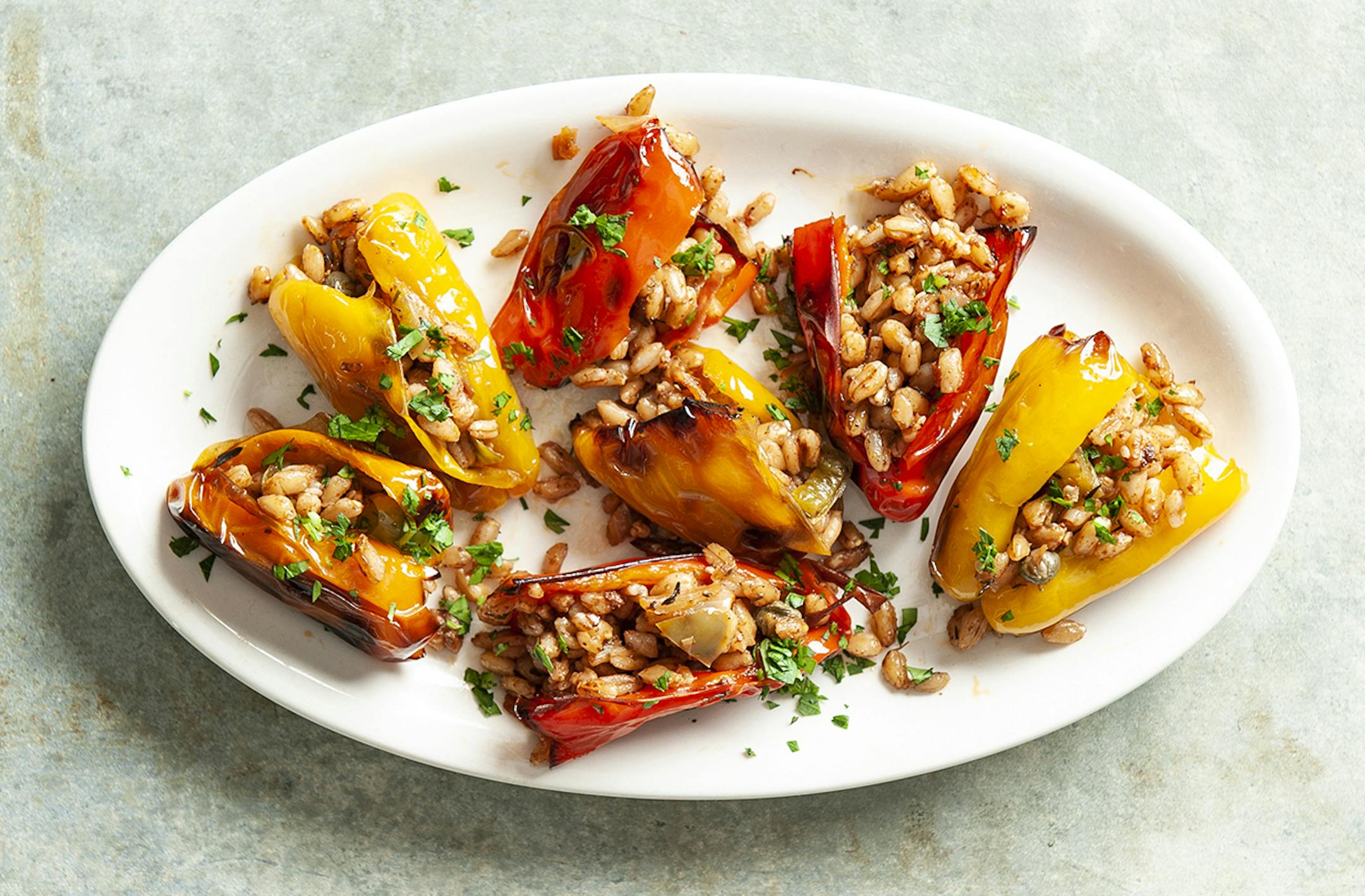 Stuffed roasted peppers