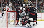 The Wild and Hurricanes battled on Saturday night in a game won by the Wild 2-1 in overtime at Xcel Energy Center.