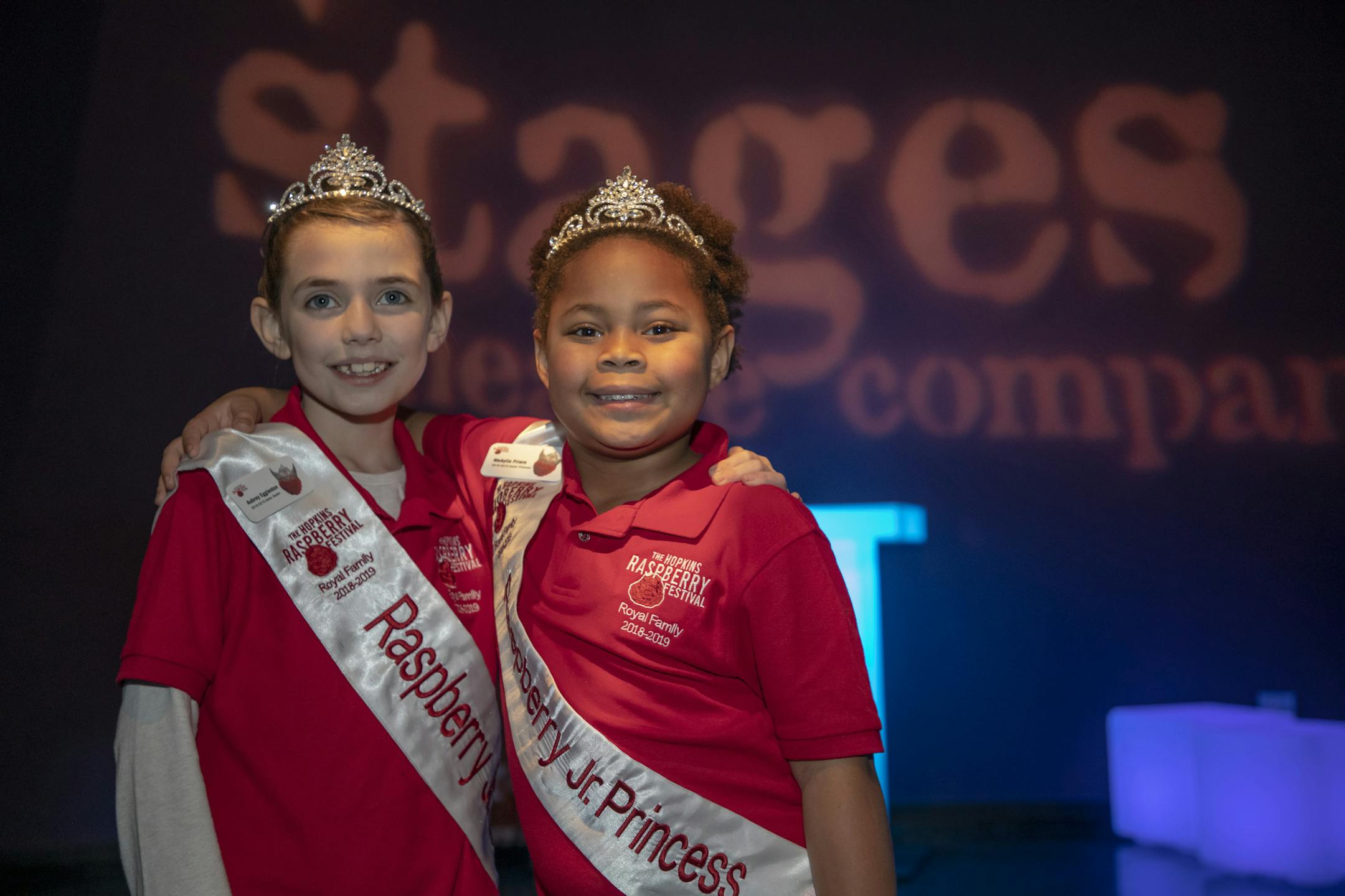 Hopkins Raspberry Festival Junior Queen Aubrey Eggleston and Junior Princess MeAyila Priere.