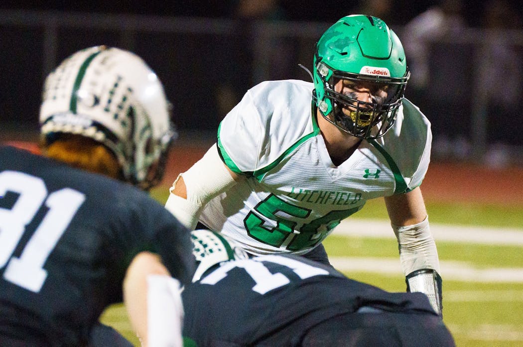 Litchfield linebacker/guard Wyatt Larson made 11 tackles when the Dragons upset top-seeded Providence Academy 17-14 in the Class 3A, Section  2 semifinals.