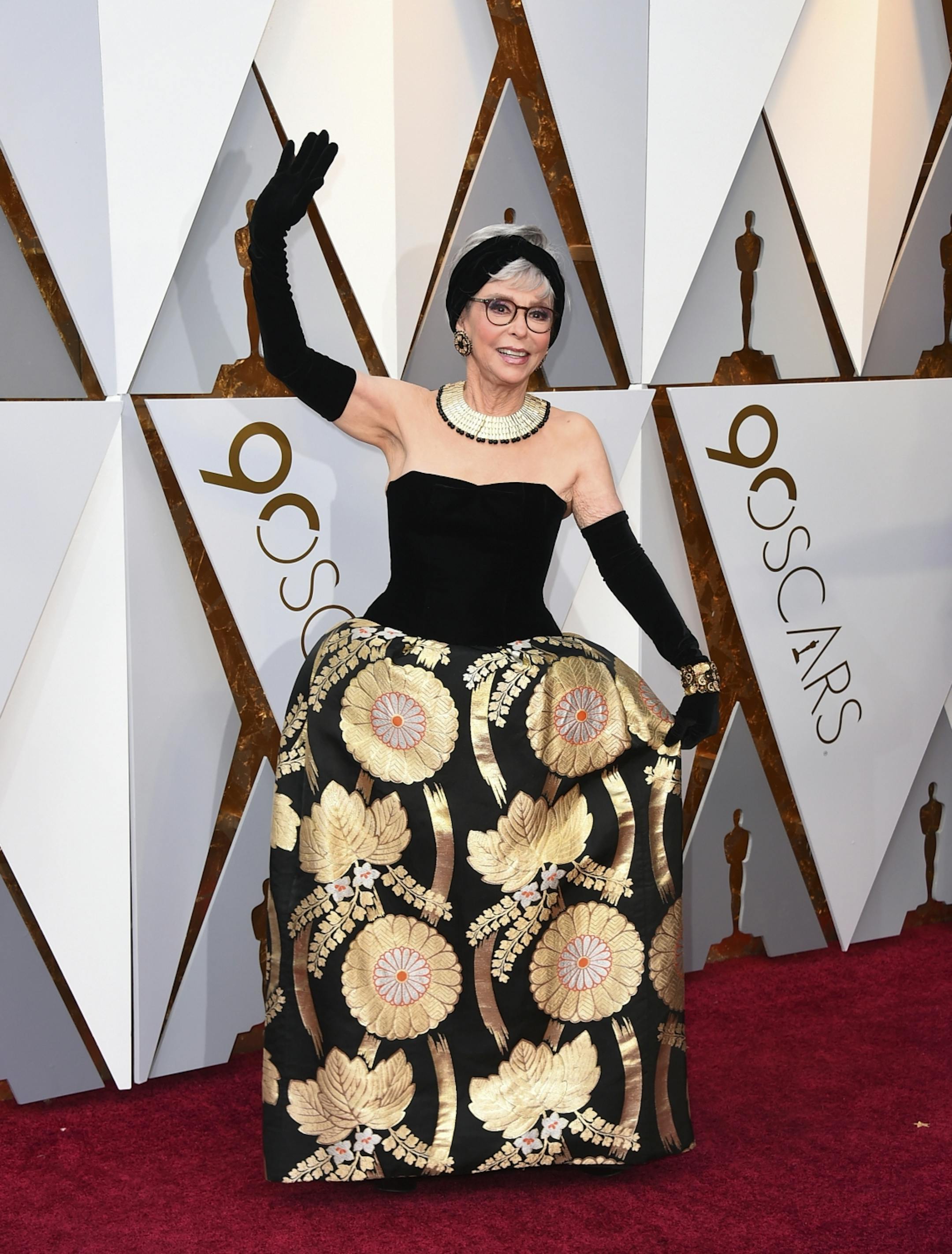 Rita Moreno arrives at the Oscars on Sunday, March 4, 2018, at the Dolby Theatre in Los Angeles.