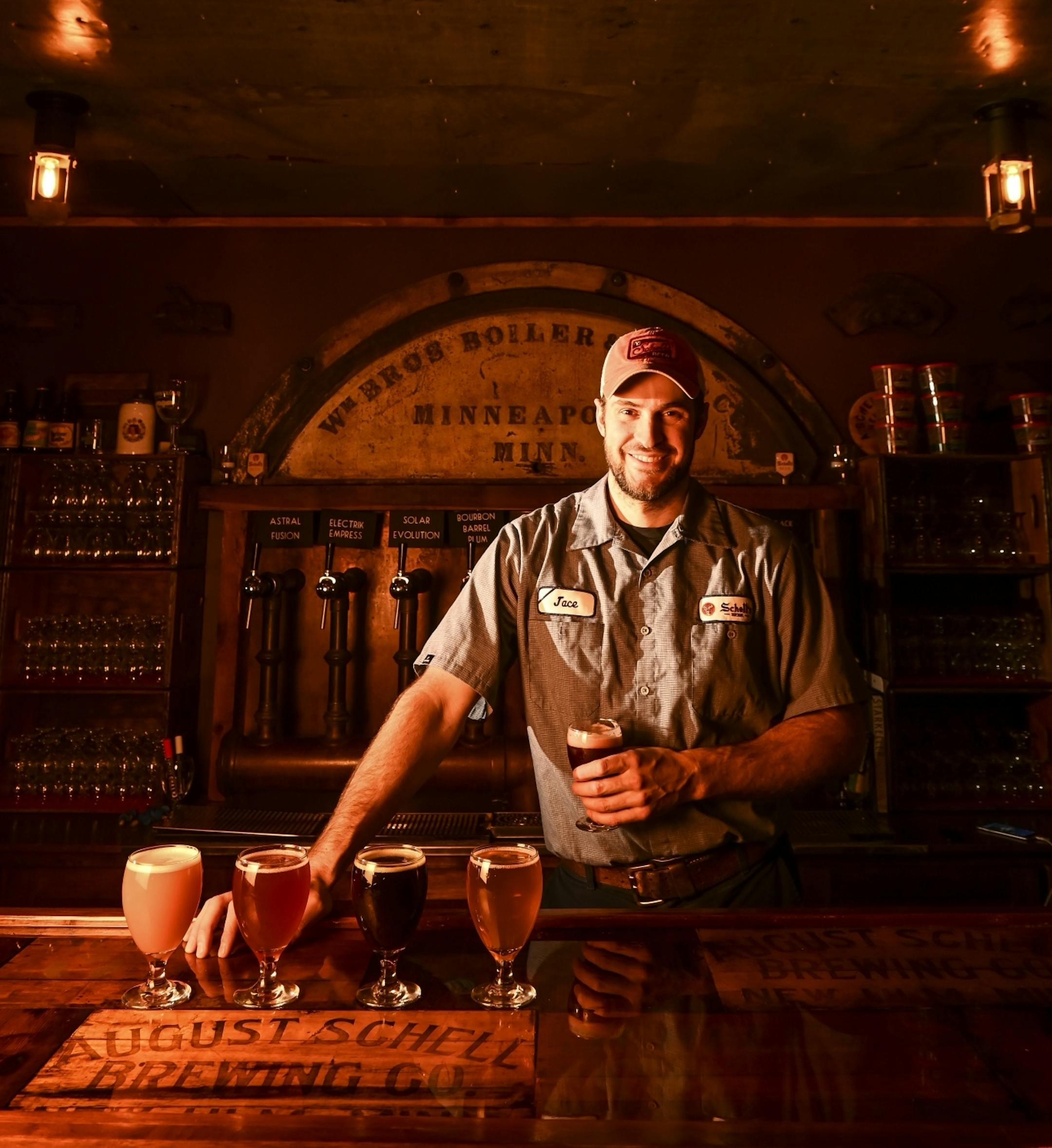 Schell's Brewmaster Jace Marti at the Starkeller Taproom in New Ulm, Minnesota. The Starkeller features the Noble Star Collection of Berliner Weisse style sour beers.
