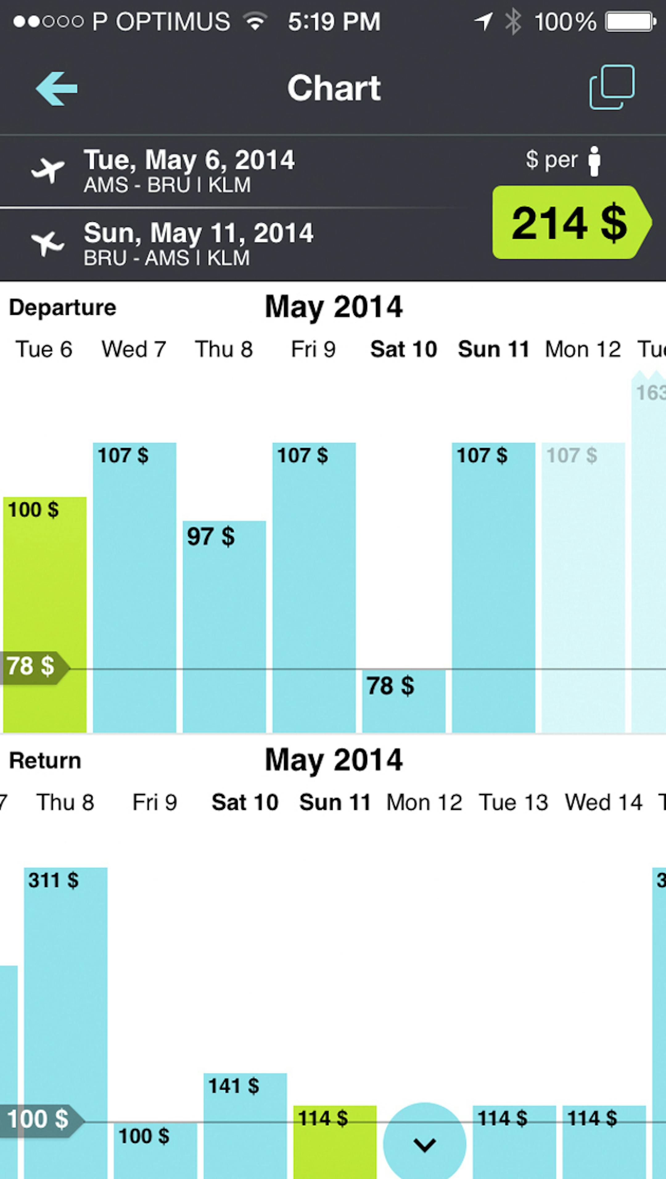 An undated screenshot handout of the Skyscanner app on iOS. When you open Skyscanner, the app automatically presents the option to fly from where you are to anywhere, an option great for last-minute getaways. You can also enter start and end locations for a trip, along with dates, your preferred flying class and the number of passengers. (Handout via The New York Times) -- NO SALES; FOR EDITORIAL USE ONLY WITH STORY SLUGGED CIR SMARTPHONE APPS BY KIT EATON. ALL OTHER USE PROHIBITED. -- ORG XMIT: