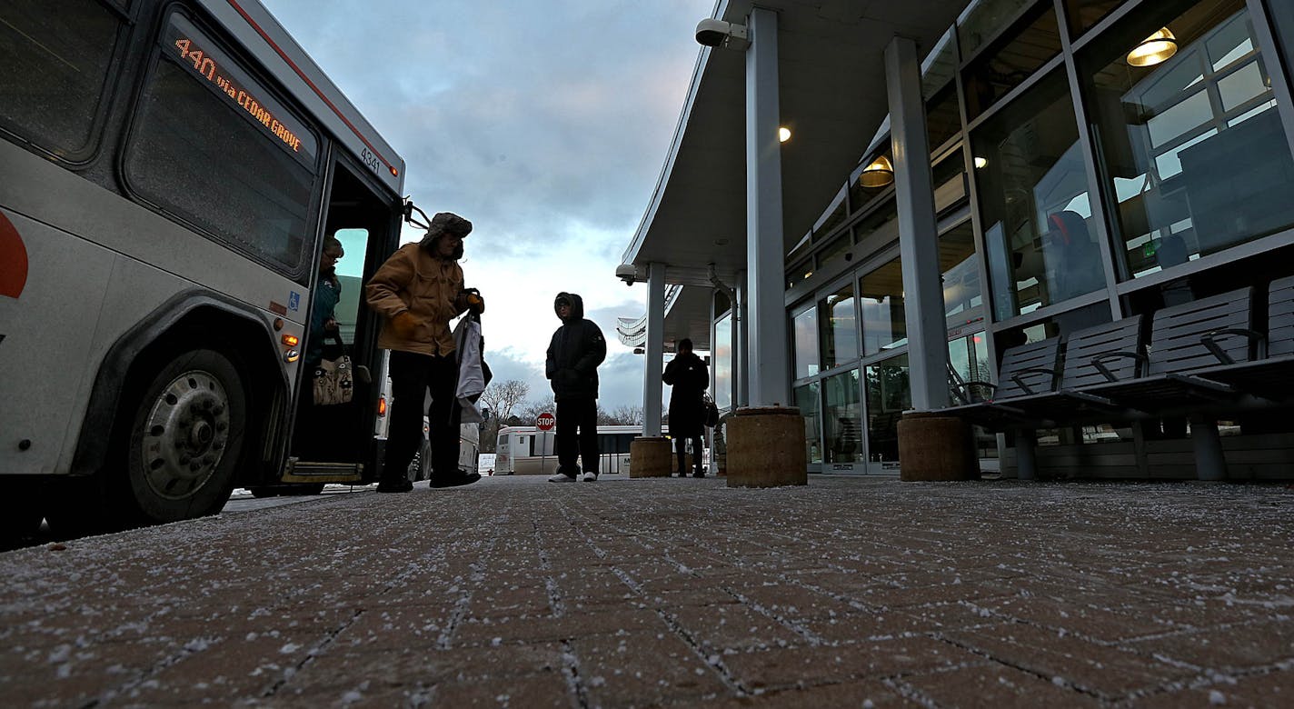 Commuters waited for and boarded busses at the Red Line's Cedar Grove station in Eagan on Wednesday afternoon. ] JIM GEHRZ &#x201a;&#xc4;&#xa2; jgehrz@startribune.com / Eagan and Apple Valley, MN / November 19, 2014 /4:00 PM / BACKGROUND INFORMATION: Minnesota's first-ever bus rapid transit route will get $9.7 million Wednesday to fix a station that has annoyed passengers and hobbled its effort to operate like a low-budget light rail. The Counties Transit Improvement Board will vote to grant fun