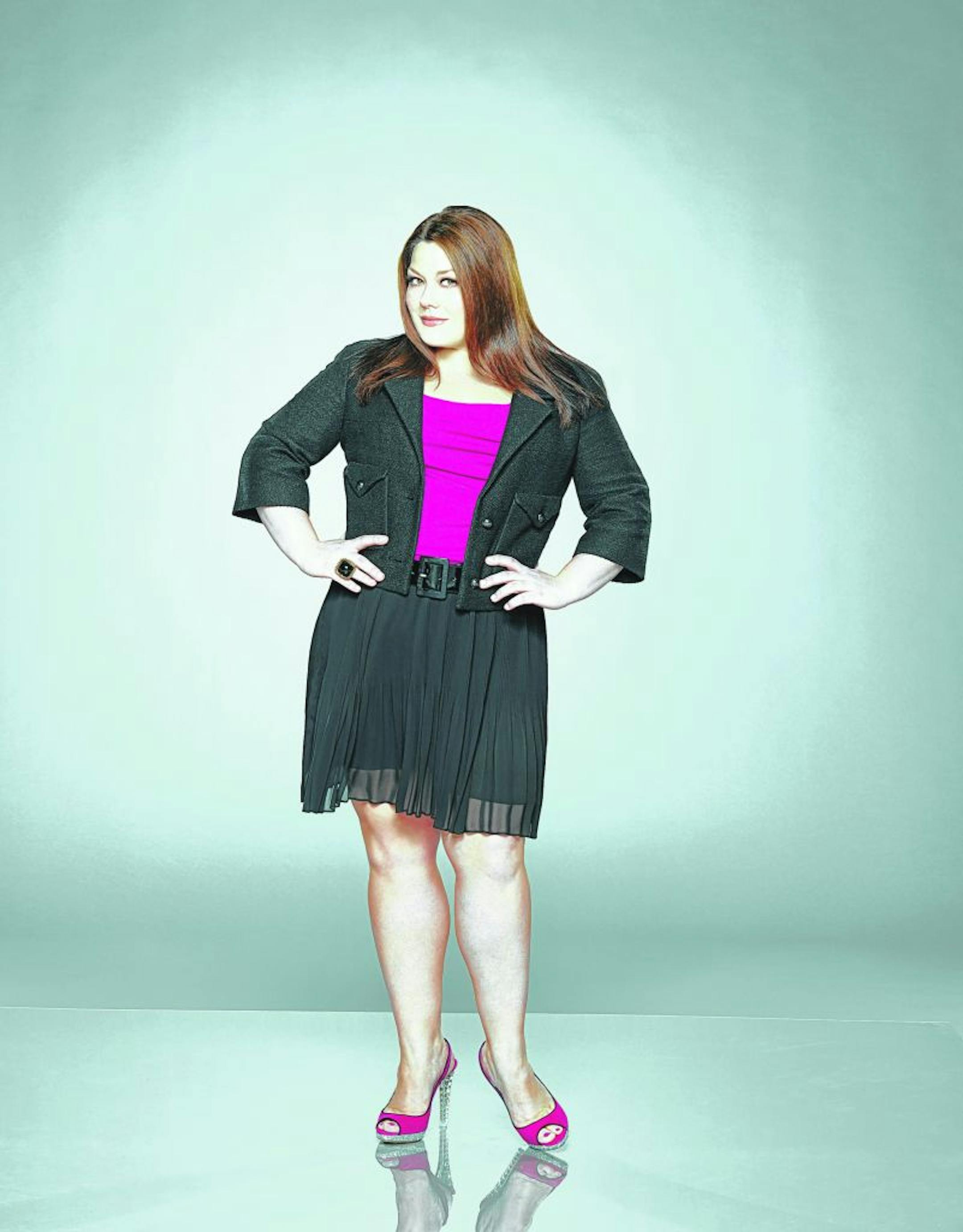Brooke Elliott stars in "Drop Dead Diva" as a fashion model reincarnated as a lawyer.