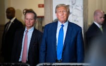 Former President Donald Trump spoke outside his civil fraud trial last fall in New York. Trump’s lawyers disclosed on Monday that he had failed to s