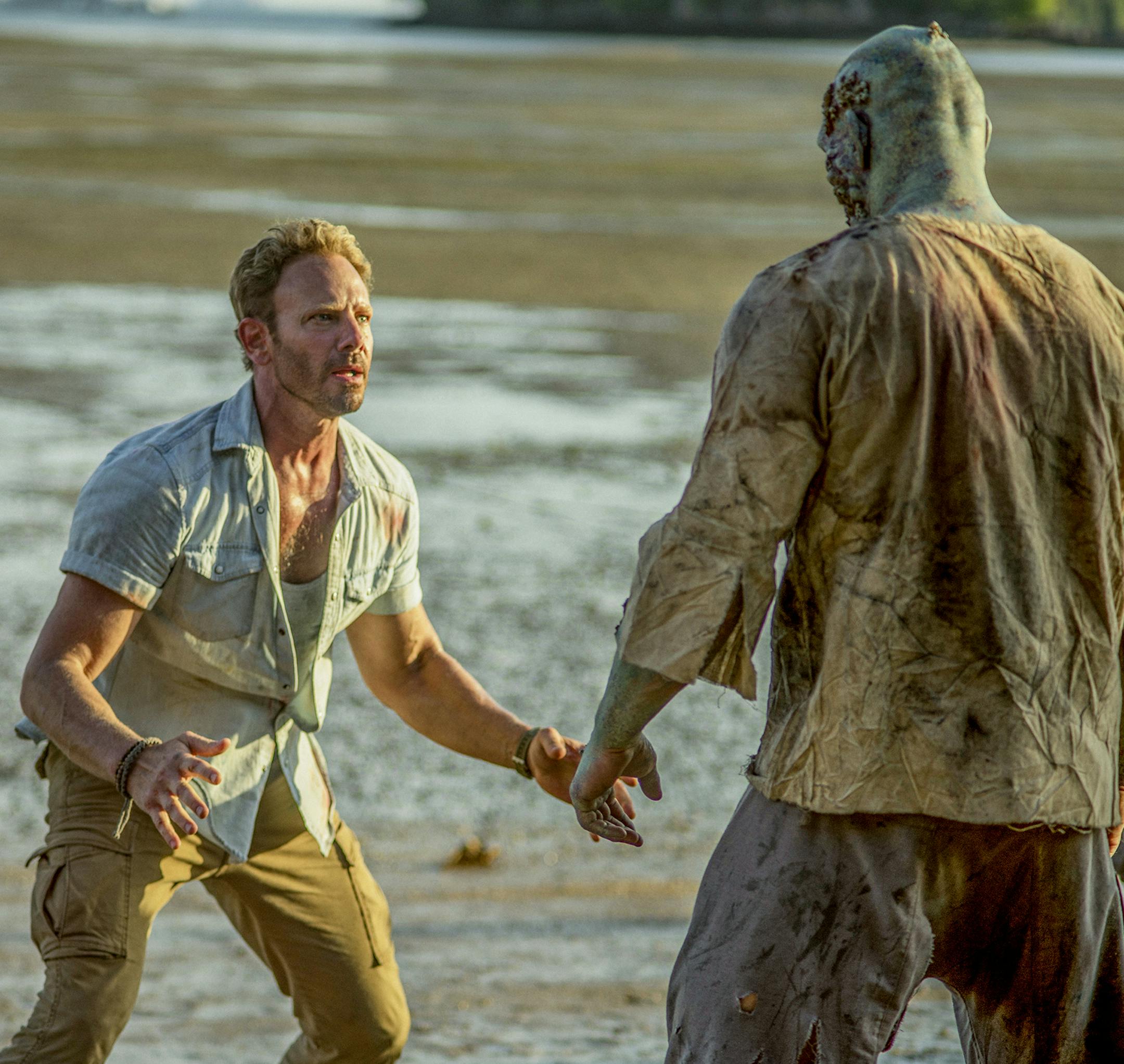 ZOMBIE TIDAL WAVE -- Pictured: Ian Ziering as Hunter Shaw -- (Photo by: BROBOND ENTERTAINMENT/SYFY) ORG XMIT: Season:2019