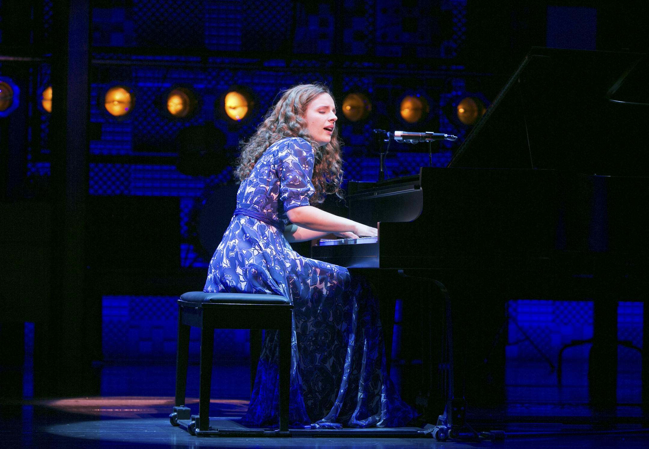 FILE -- Jessie Mueller in "Beautiful -- The Carole King Musical'" at the Stephen Sondheim Theater in New York, Nov. 20, 2013. The production received seven Tony nominations, including best musical and a best leading actress for Mueller, for the 68th annual awards. (Sara Krulwich/The New York Times)