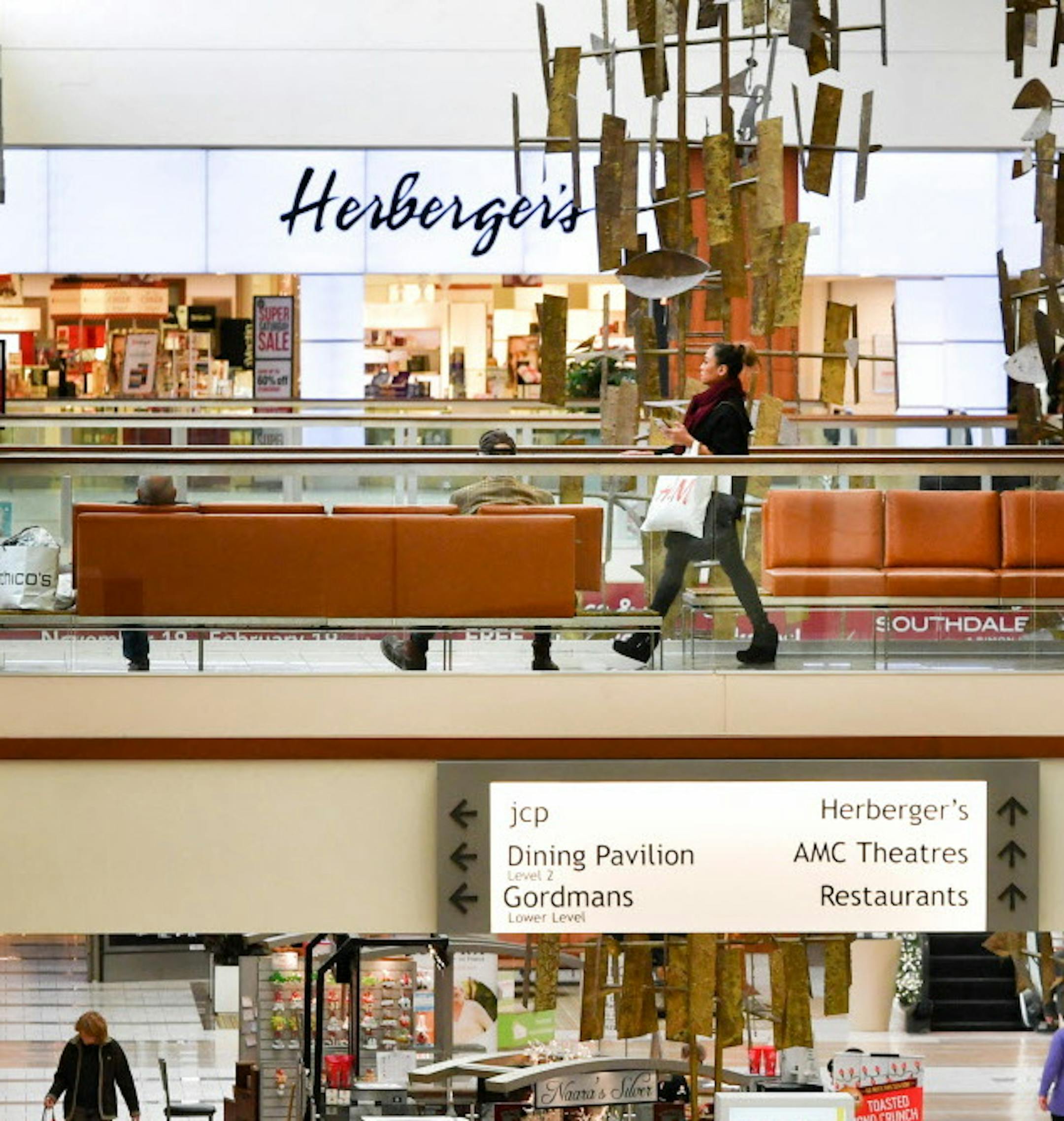 Southdale Mall anchors Macy's and Herberger's. ] GLEN STUBBE * gstubbe@startribune.com Thursday, November 17, 2016 1002522579 - Do stores still make as much money as they used to on Black Friday and the holiday season, with all the markdowns? Black friday advancer. What's Happening at this time: Photographing shoppers in the Center Court probably with a prominent anchor retailer in the background such as Macy's or Herberger's for a holiday shopping advancer.