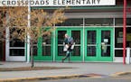 A loaded handgun brought to Crossroads Elementary School by a seven-year-old first grade student discharged one round but no one was hurt Thursday, No