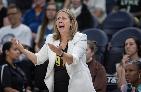 Minnesota Lynx coach Cheryl Reeve reacts during a game on July 22