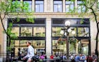 Diners ate and drank outside at Great Waters Brewing Company in the Hamm Building. ] GLEN STUBBE * gstubbe@startribune.com Wednesday, May 27, 2015 The
