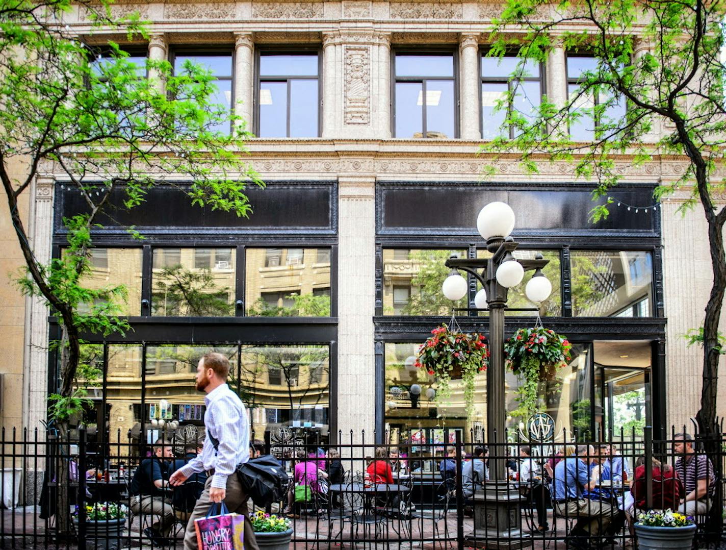 Diners ate and drank outside at Great Waters Brewing Company in the Hamm Building. ] GLEN STUBBE * gstubbe@startribune.com Wednesday, May 27, 2015 The Hamm Building in St. Paul.