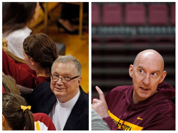 Led by coaches Mike Hebert (left) and Hugh McCutcheon (right) the Gophers volleyball team has reached 24 of the last 26 NCAA tournaments.