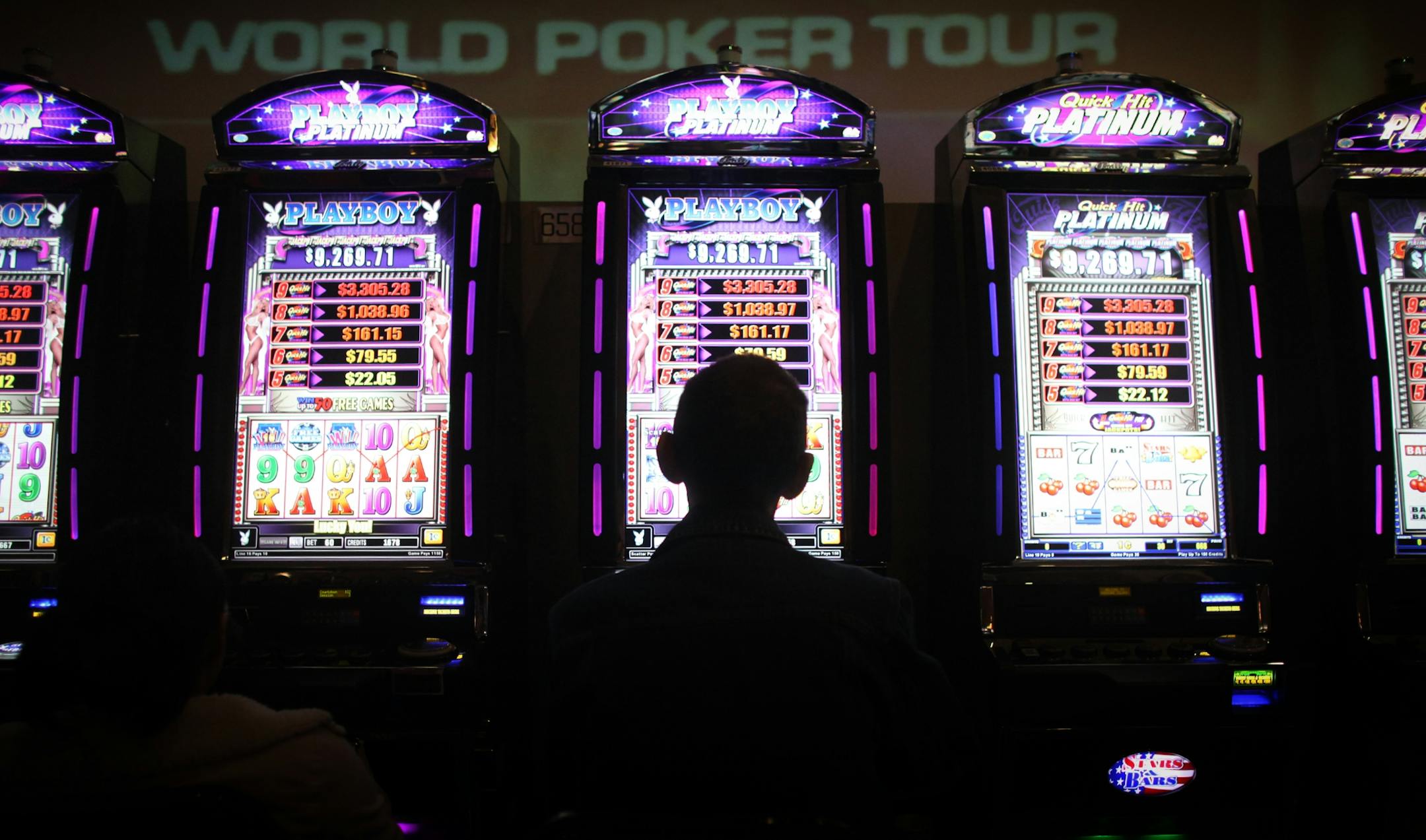 A man played at slots at Treasure Island Resort and Casino.