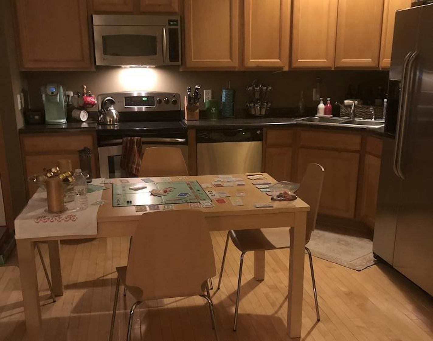 The kitchen where a brother and sister were playing Monopoly over the weekend when a bullet whizzed by. Credit: Submitted photo